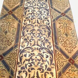Reversible Arabesque Cotton Table Runner 135x45 cm Handmade NWT